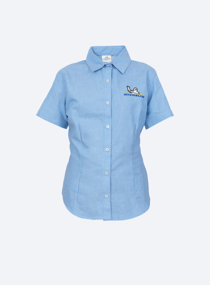 Blusa Azul Manga Corta