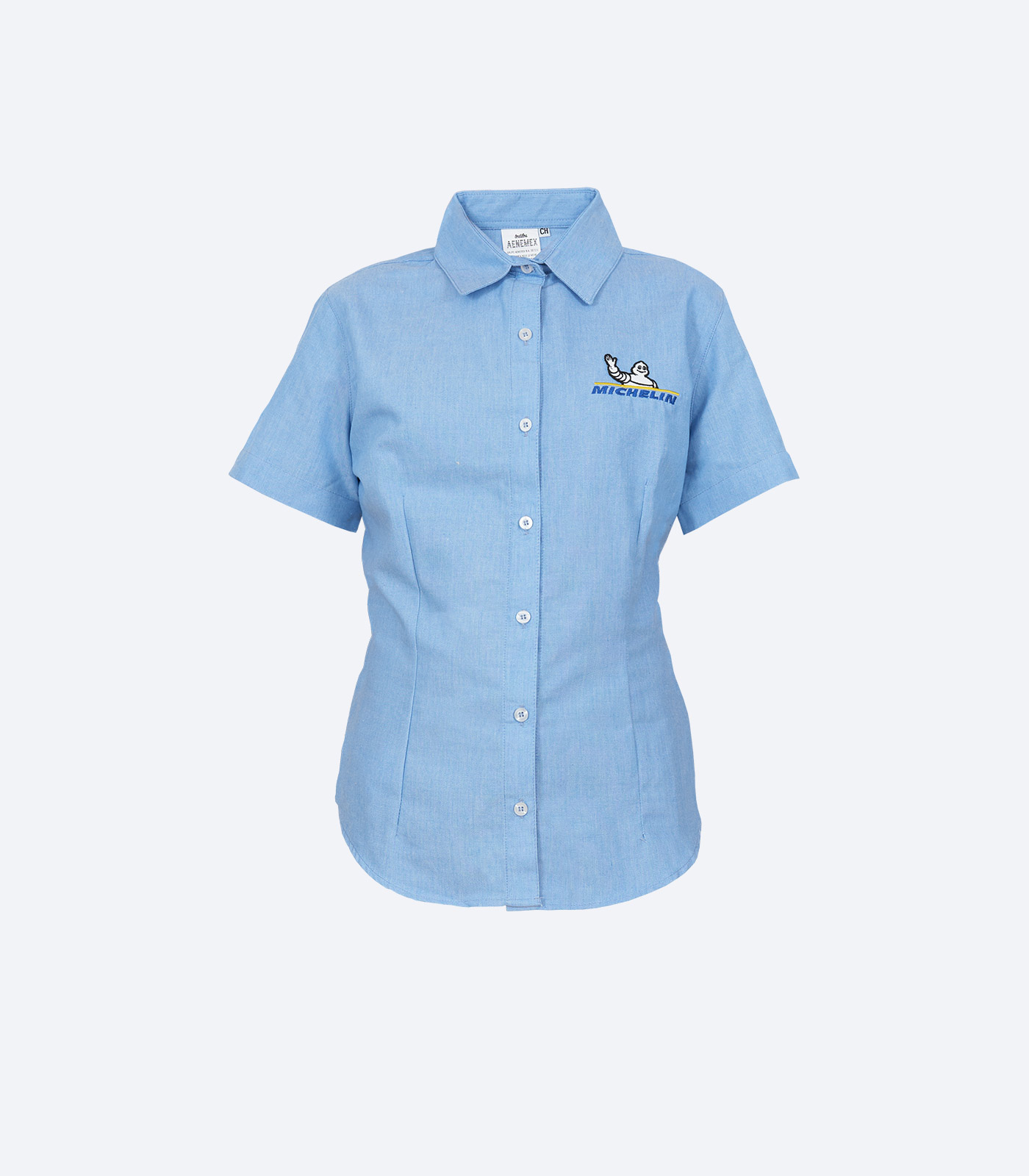 Blusa Azul Manga Corta