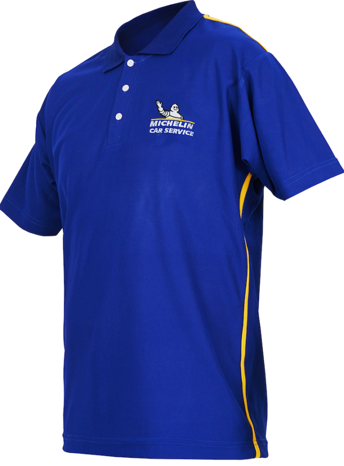 Playera Polo Fit CS Azul